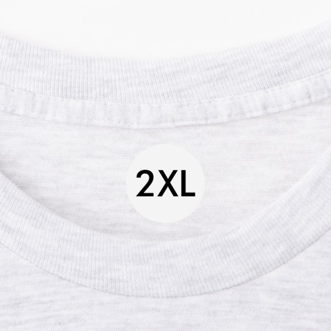 Étiquettes de taille 2XL pour vêtements de prêt-à- (Apposé)