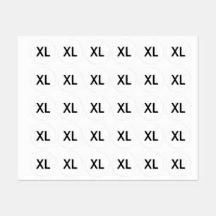 Étiquettes de taille XL pour vêtements et habillem