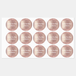 Étiquettes de texte personnalisés roses Gold Blush