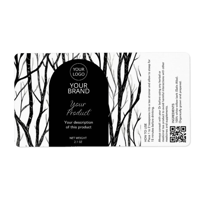 Étiquettes de thé à base de plantes médicinales (Devant)