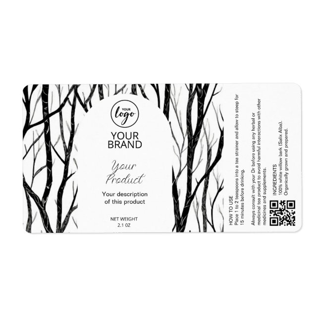 Étiquettes de thé à base de plantes médicinales (Devant)