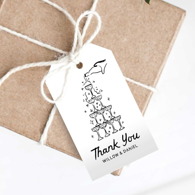 Étiquettes de tour de champagne dessinées à la mai (Créateur téléchargé)