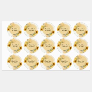 Étiquettes de tournesol Merci