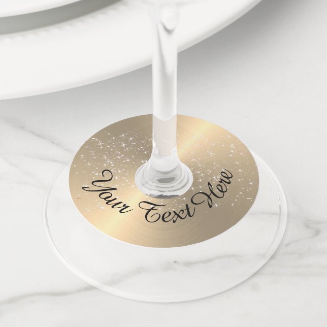 Étiquettes de verre à vin en papier avec nom perso (De près)