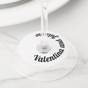 Étiquettes de verre à vin pour mariage noir et bla