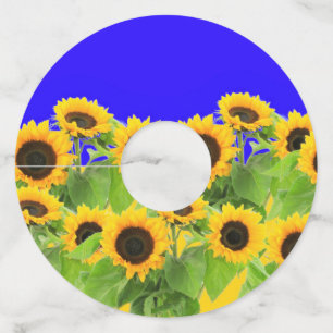 Étiquettes de Verre à Vin Tournesols