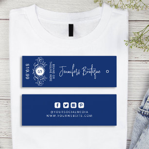 Étiquettes de vêtements Petite entreprise Bleu Pri