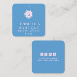 Étiquettes de vêtements Petite entreprise Bleu ros