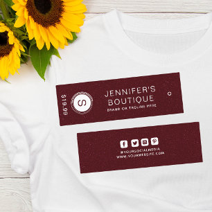 Étiquettes de vêtements Petite entreprise Bourgogn