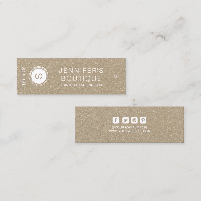 Étiquettes de vêtements Petite entreprise Champagn (Devant / Derrière)