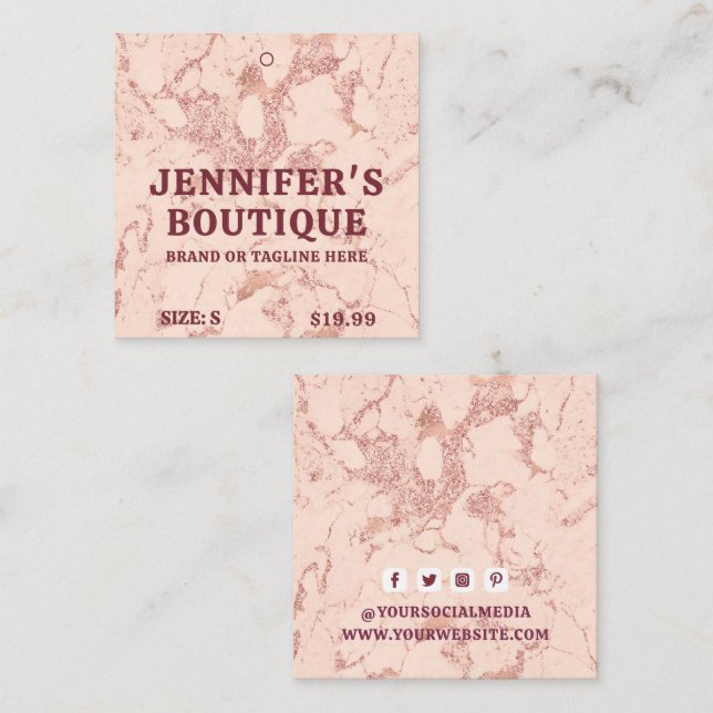 Étiquettes de vêtements Petite entreprise Élégant  (Devant / Derrière)