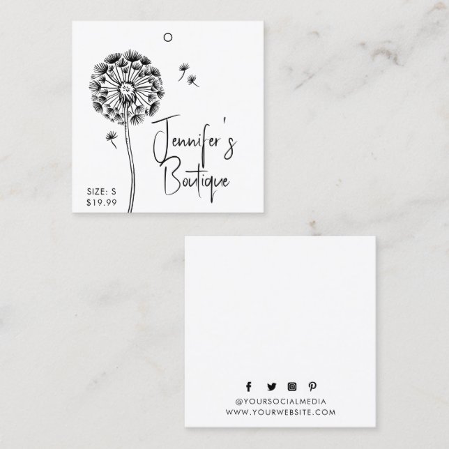 Étiquettes de vêtements Petite entreprise Floral N (Devant / Derrière)