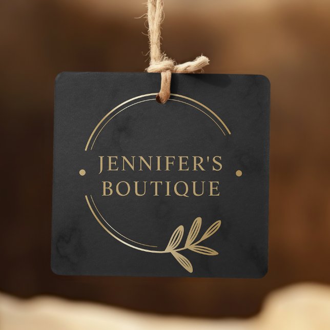 Étiquettes de vêtements Petite entreprise Gris Or  (Créateur téléchargé)