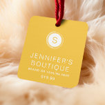 Étiquettes de vêtements Petite entreprise Jaune Bl<br><div class="desc">Tags vestimentaires Petite entreprise Jaune Blanc Hang Swing Prix Tags caractéristiques votre taille de vêtements,  nom d'entreprise,  marque ou slogan,  prix,  informations sur les médias sociaux et le site Web. Personnalisez en modifiant le texte dans les zones de texte fournies. Créé par ©Evco Studio www.zazzle.com/store/evcostudio</div>