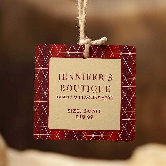 Étiquettes de vêtements Petite entreprise Luxe Rou (Créateur téléchargé)