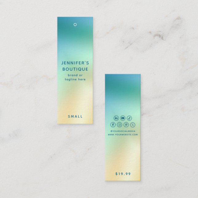 Étiquettes de vêtements Petite entreprise Moderne  (Devant / Derrière)
