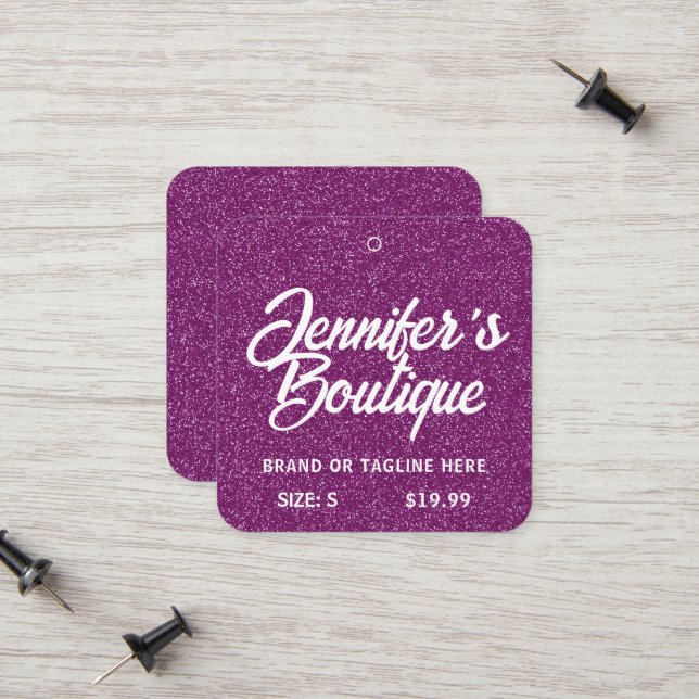 Étiquettes de vêtements Petite entreprise Paillett (Devant/Arrière en situation)