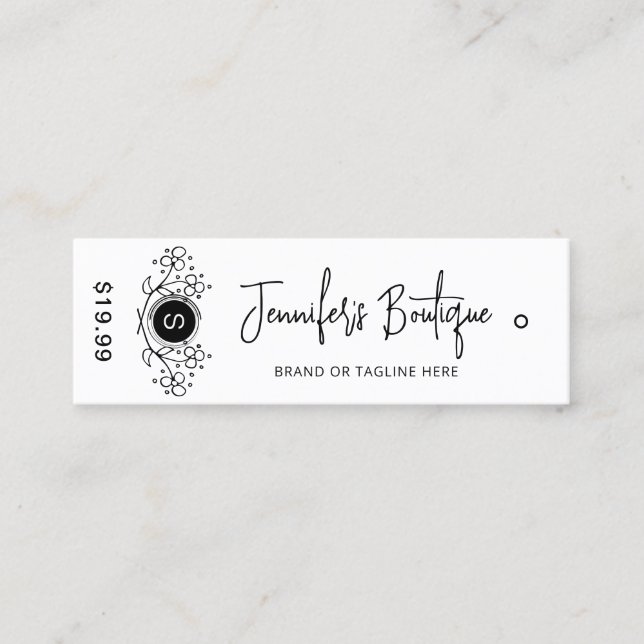 Étiquettes de vêtements Petite entreprise Prix bla (Devant)