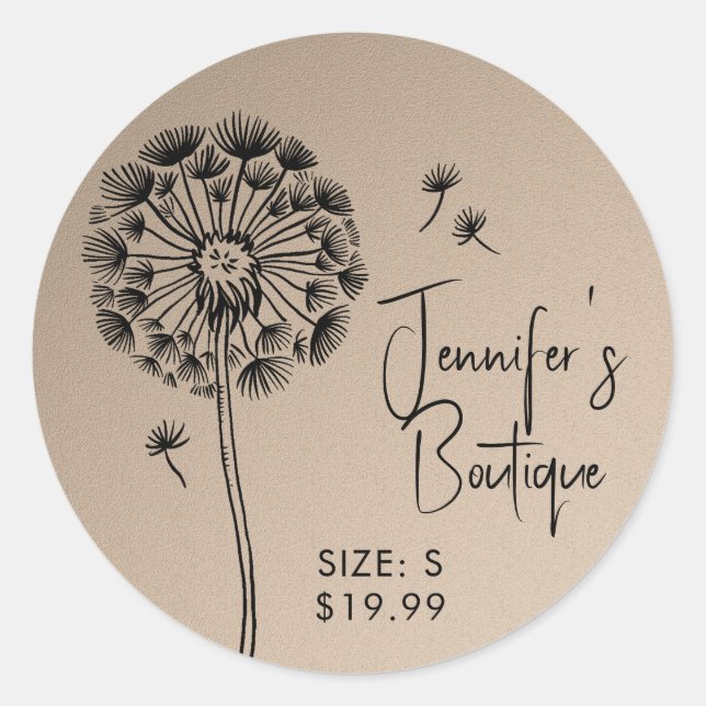 Étiquettes de vêtements Petite entreprise Prix Flo (Devant)