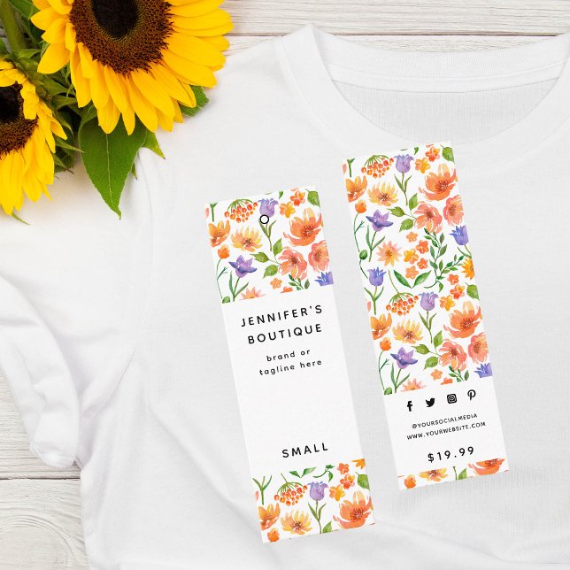 Étiquettes de vêtements Petite entreprise Prix flo (Créateur téléchargé)