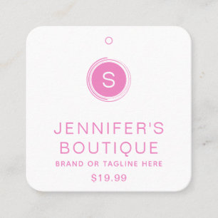 Étiquettes de vêtements Petite entreprise Rose Bla