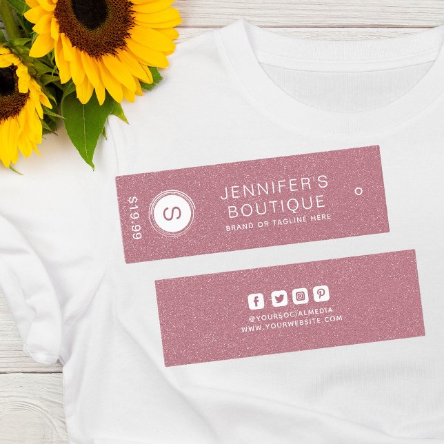 Étiquettes de vêtements Petite entreprise Rose Bla (Créateur téléchargé)