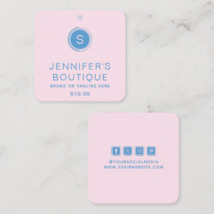 Étiquettes de vêtements Petite entreprise Rose Ble