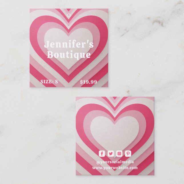 Étiquettes de vêtements Petite entreprise Rose Coe (Devant / Derrière)