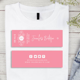 Étiquettes de vêtements Petite entreprise Rose Éti