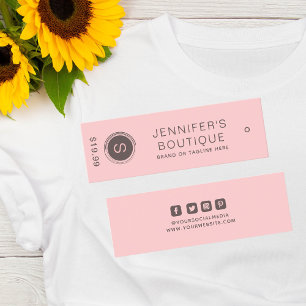 Étiquettes de vêtements Petite entreprise Rose Gri