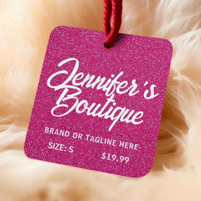 Étiquettes de vêtements Petite entreprise rose Par (Créateur téléchargé)