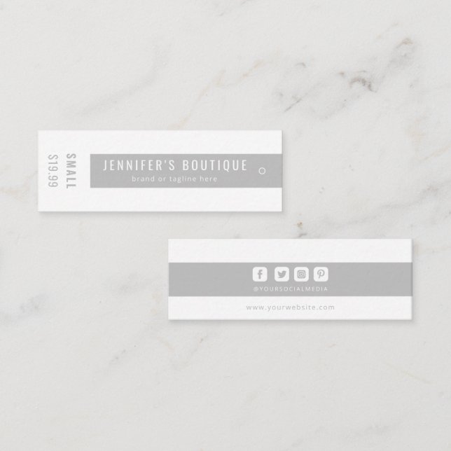 Étiquettes de vêtements Petites entreprises Prix d (Devant / Derrière)