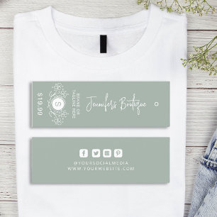 Étiquettes de vêtements pour petite entreprise ver