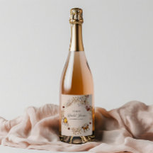 Étiquettes de vin à l'aquarelle de fleurs sauvages