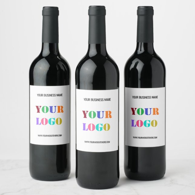 Étiquettes de vin avec texte de logo personnalisé  (Bouteilles)