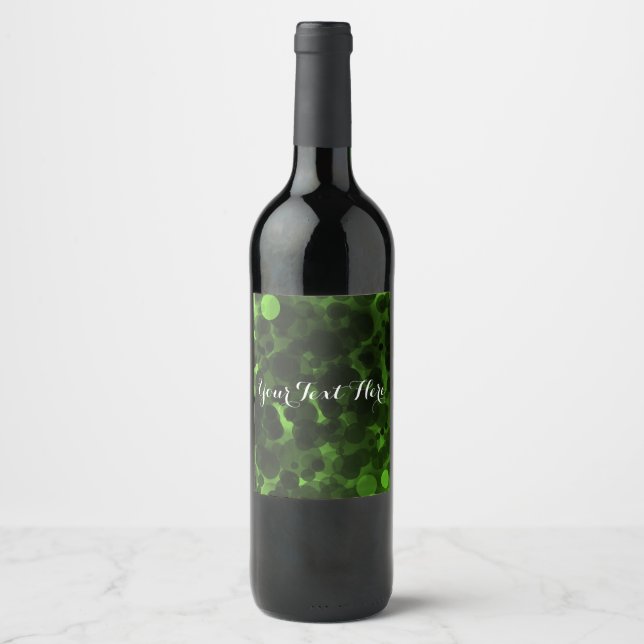 Étiquettes de vin de fête chic moderne avec points (Devant)