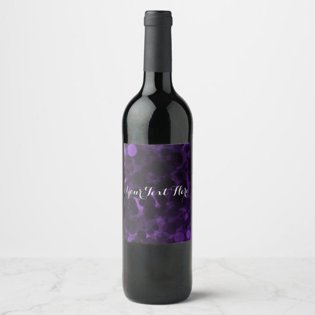 Étiquettes de vin de fête chic moderne points viol (Devant)