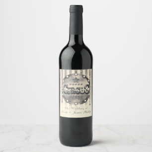 Étiquettes de vin de fête rayées cirque vintage