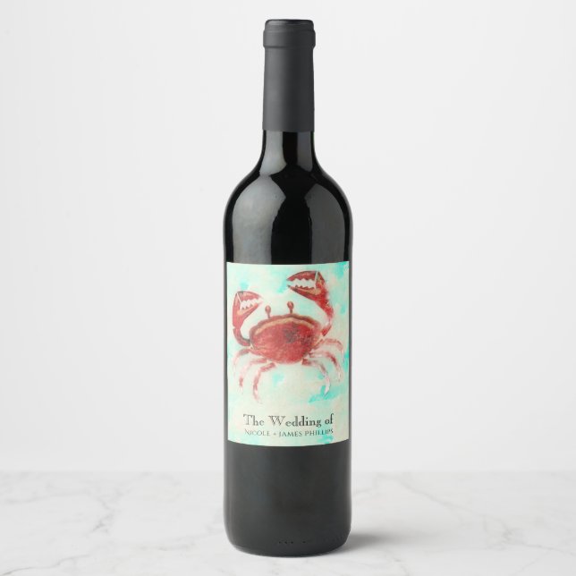 Étiquettes de vin de fiançailles élégantes de plag (Devant)
