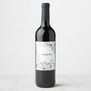 étiquettes de vin de fleurs illustrées merci
