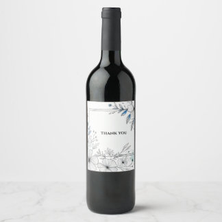 étiquettes de vin de fleurs illustrées merci