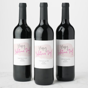 Étiquettes de vin de heureuse Sainte-Valentin