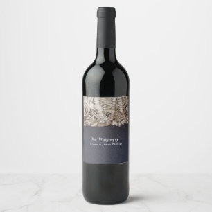 Étiquettes de vin de mariage coquilles Puka de pla