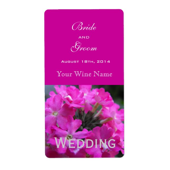 étiquettes de vin de mariage de fleurs de jardin r (Devant)