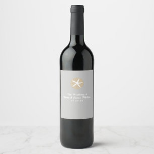 Étiquettes de vin de mariage étoile de mer dollar