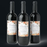 Étiquettes de vin de mariage Rustic Earth Florals<br><div class="desc">Ces étiquettes de vin de mariage aux florales rustiques et terreuses sont parfaites pour une réception de mariage d'automne. Le design élégant aux tons terreux présente des fleurs aquarelles rustiques dans des tons de terre cuite, cuivre, orange brûlé, pêche, rose blush et blanc crème avec un style bohème vintage. Personnalisez...</div>