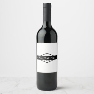 Étiquettes de vin de mariage rustique moderne noir