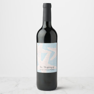Étiquettes de vin de plage en toile de jute bleue