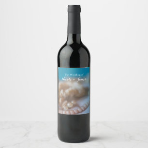 Étiquettes de vin de plage peintes élégantes Shell