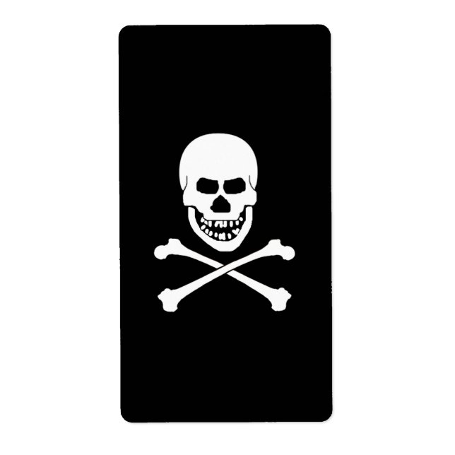 Étiquettes de vin du crâne et des os croisés (Devant)